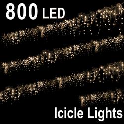 800 LED ICICLE LIGHT WARM WHITE