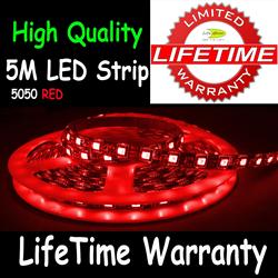 5M 5050 LED Flexible Strip Light 30/M Red