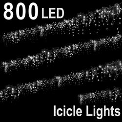 800 LED ICICLE LIGHT COOL WHITE