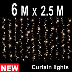 768 LED CURTAIN LIGHT  6M X 2.5M WARM WHITE